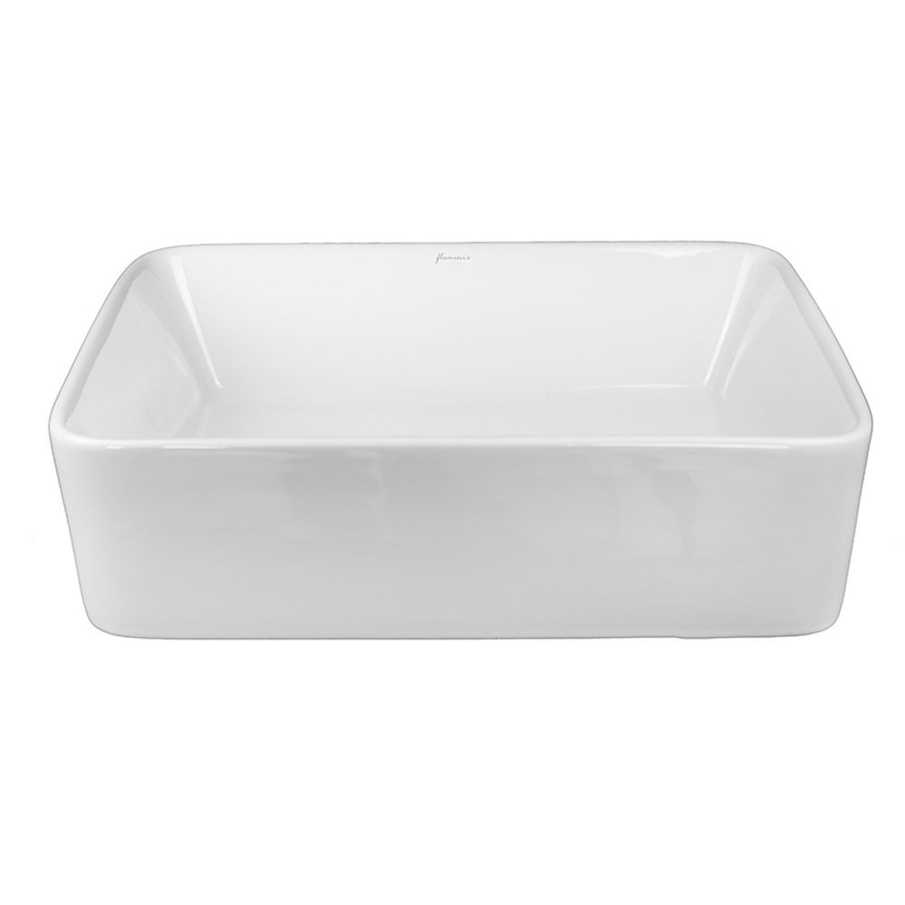Lavoar pe blat alb lucios 48 cm, dreptunghiular, Fluminia Ares [2]