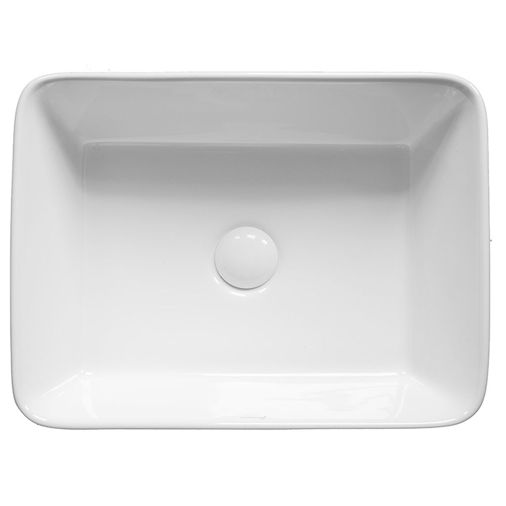 Lavoar pe blat alb lucios 48 cm, dreptunghiular, Fluminia Ares [3]