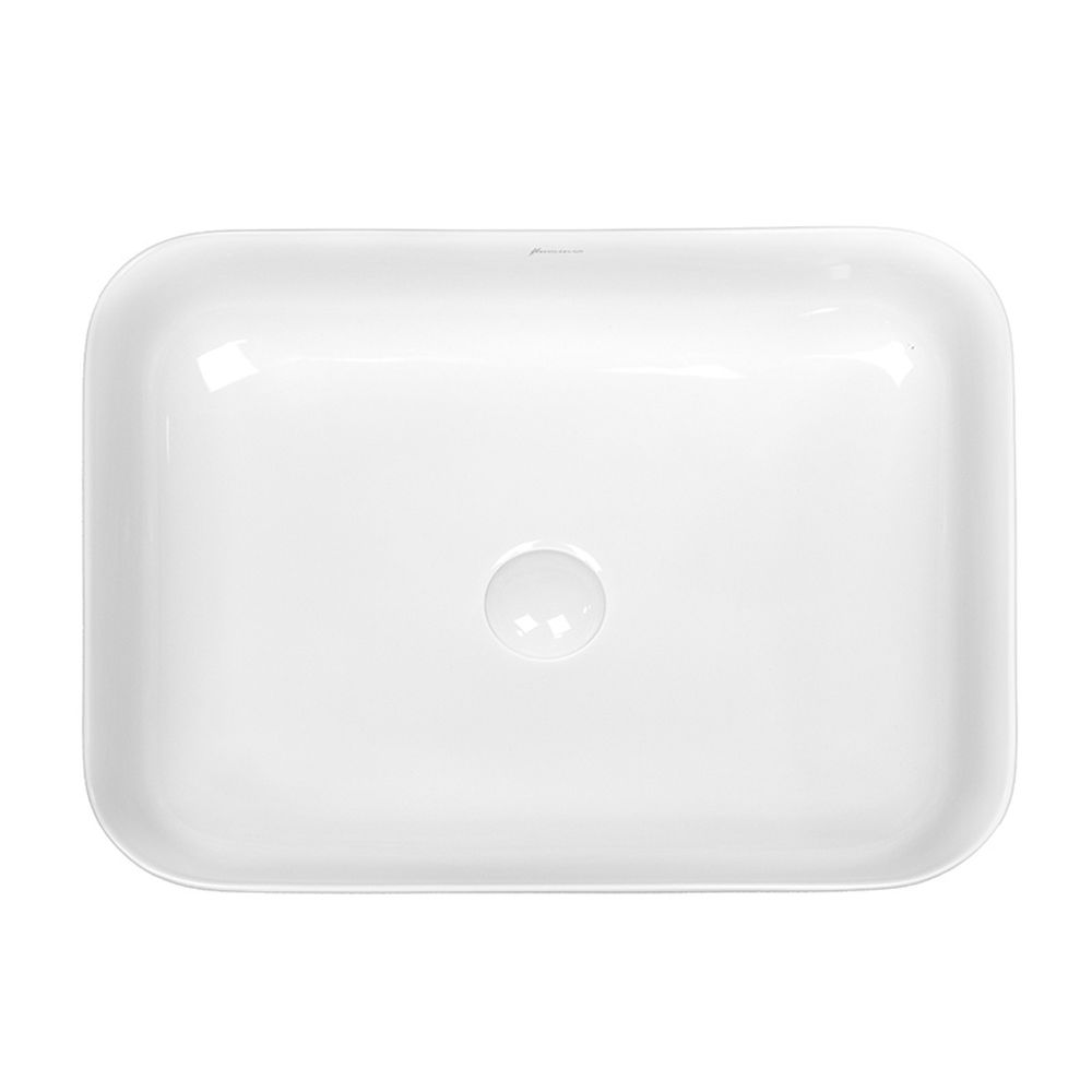 Lavoar pe blat alb lucios 49 cm, dreptunghiular, Fluminia Arno [3]
