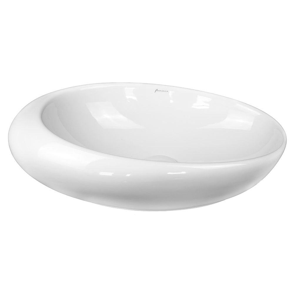 Lavoar pe blat alb lucios 49 cm, oval, Fluminia Egg [2]