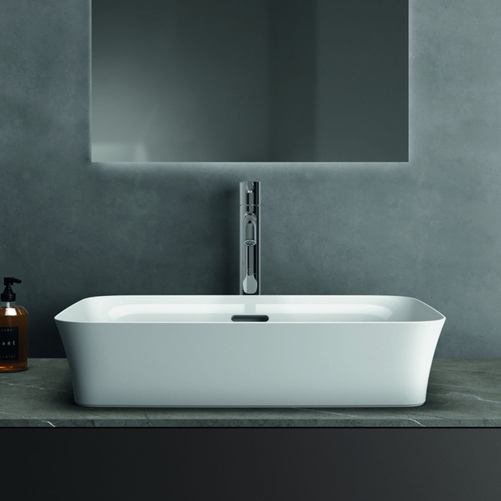 Lavoar pe blat alb lucios 55 cm, dreptunghiular, cu preaplin, Ideal Standard Ipalyss [5]