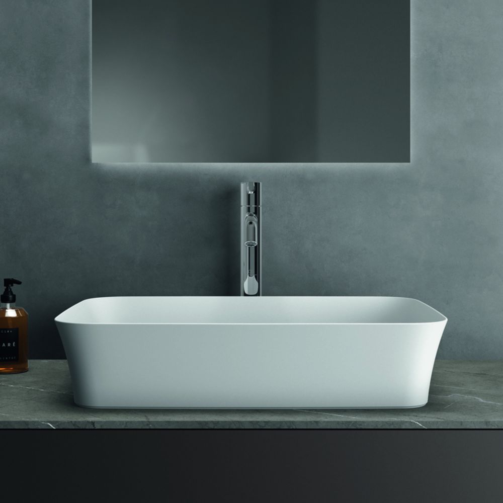Lavoar pe blat alb lucios 55 cm, dreptunghiular, fara preaplin, Ideal Standard Ipalyss [5]
