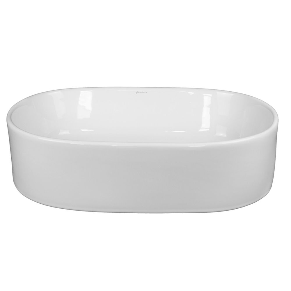 Lavoar pe blat alb lucios 56 cm, oval, Fluminia Tisa [2]