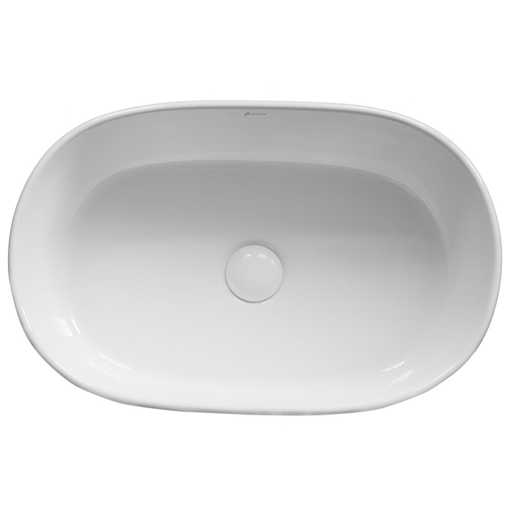 Lavoar pe blat alb lucios 56 cm, oval, Fluminia Tisa [3]