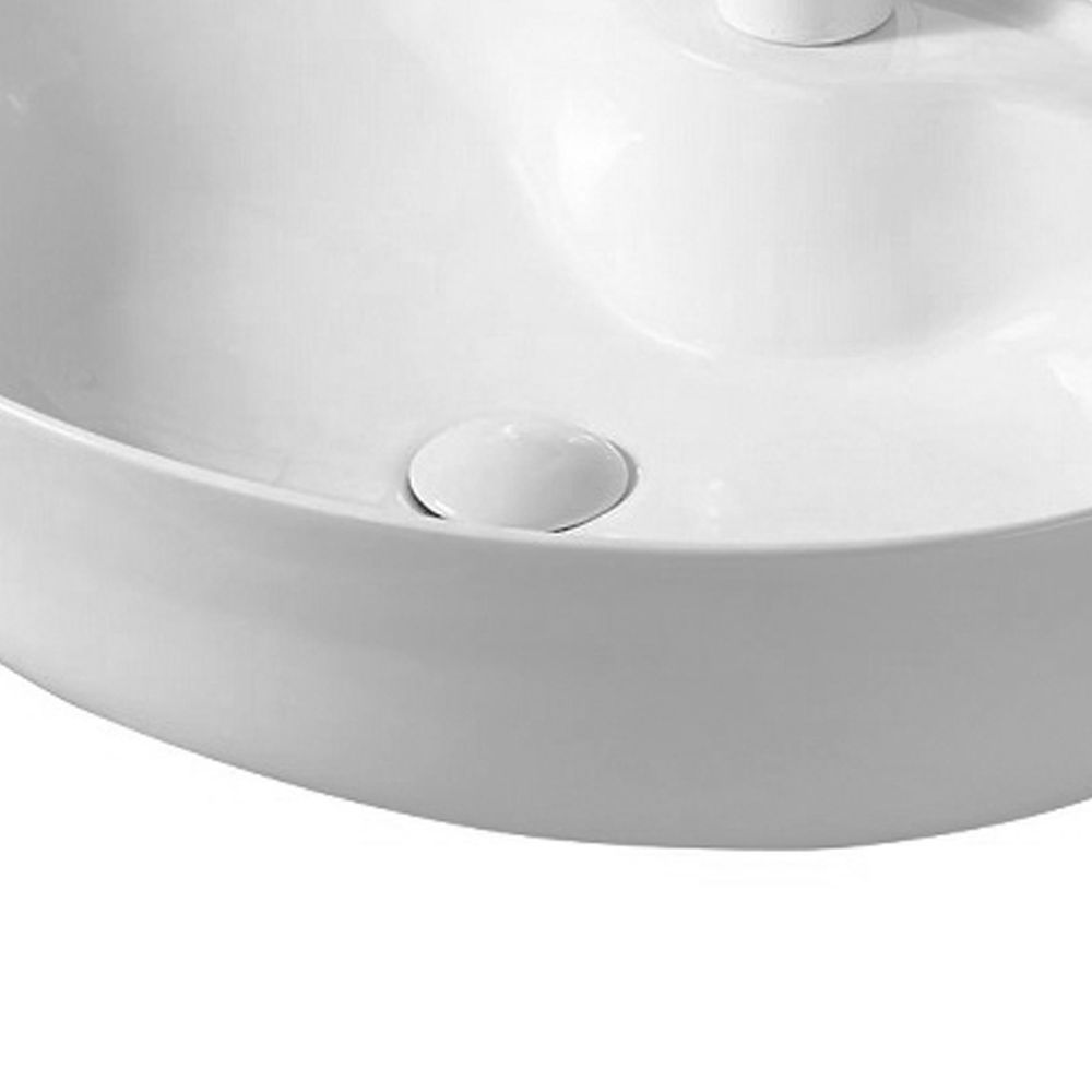 Lavoar pe blat alb lucios 57 cm, oval, orificiu baterie, Fluminia Tamisa [3]