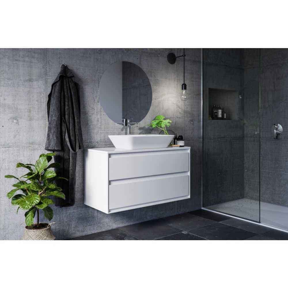 Lavoar pe blat alb lucios 60 cm, dreptunghiular, fara preaplin, Ideal Standard Connect Air [5]