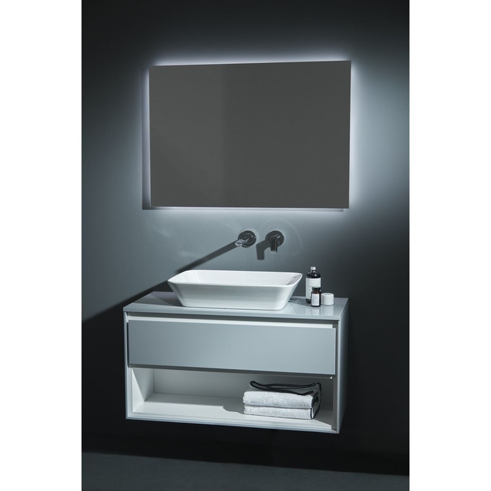 Lavoar pe blat alb lucios 60 cm, dreptunghiular, fara preaplin, Ideal Standard Connect Air [6]