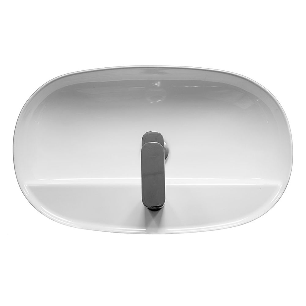 Lavoar pe blat alb lucios 60 cm, oval, Fluminia Cassandra [2]
