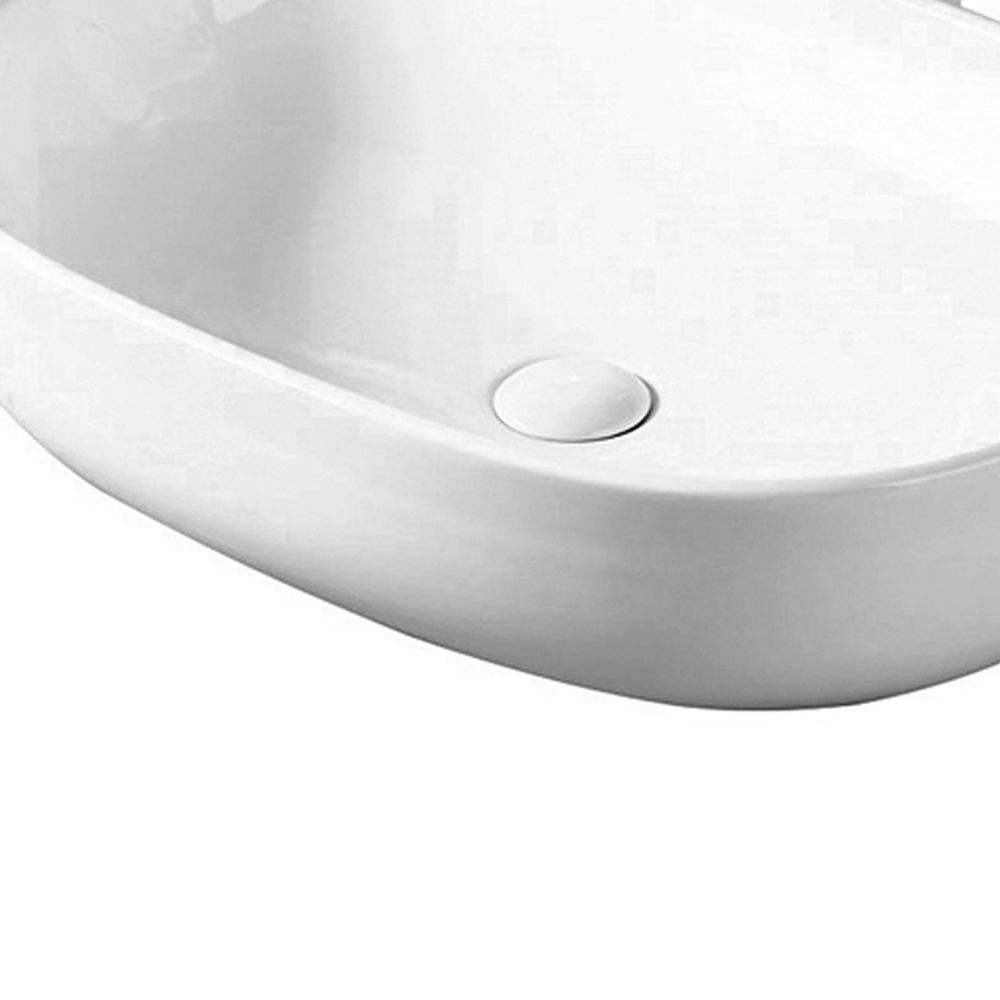 Lavoar pe blat alb lucios 60 cm, oval, Fluminia Odera [4]