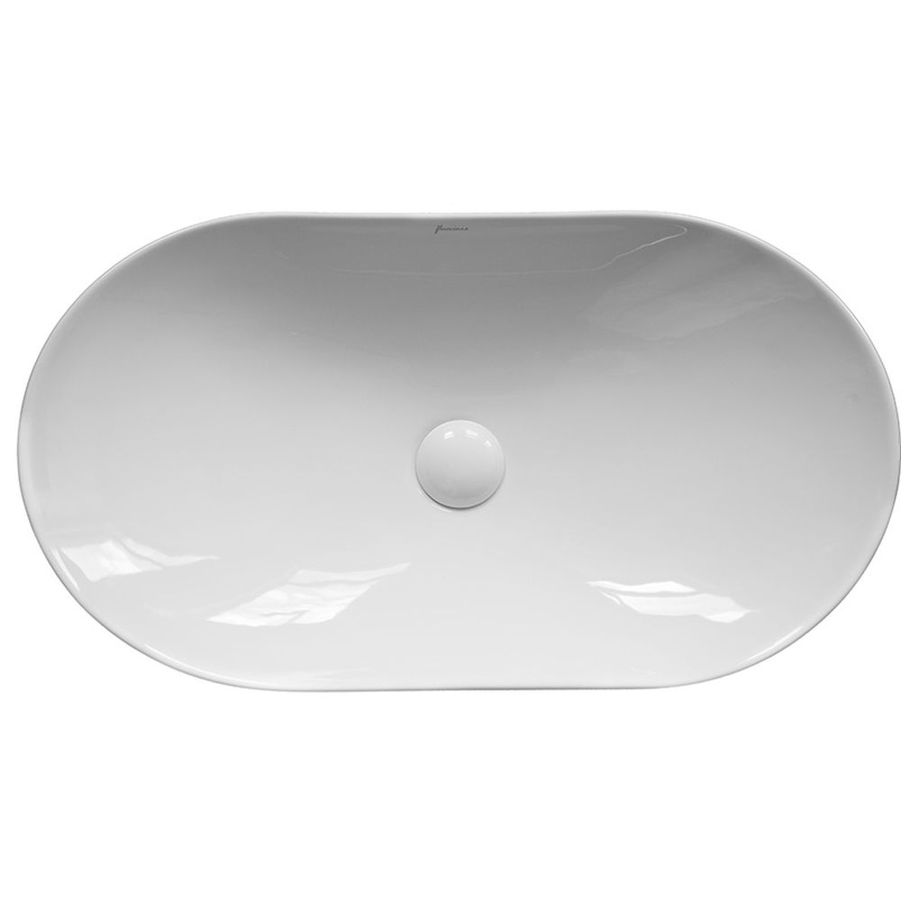 Lavoar pe blat alb lucios 64 cm, oval, Fluminia my Pleasure [3]
