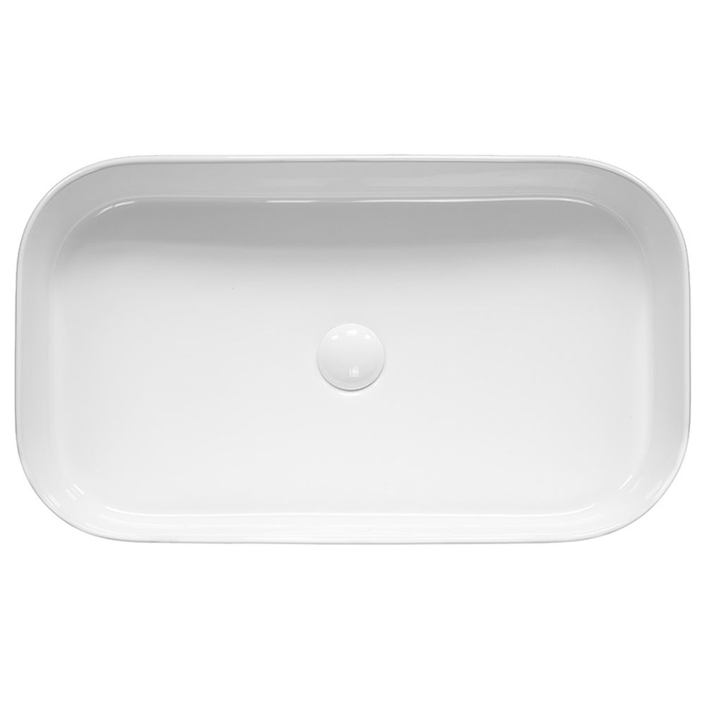 Lavoar pe blat alb lucios 65 cm, dreptunghiular, Fluminia Capri [2]