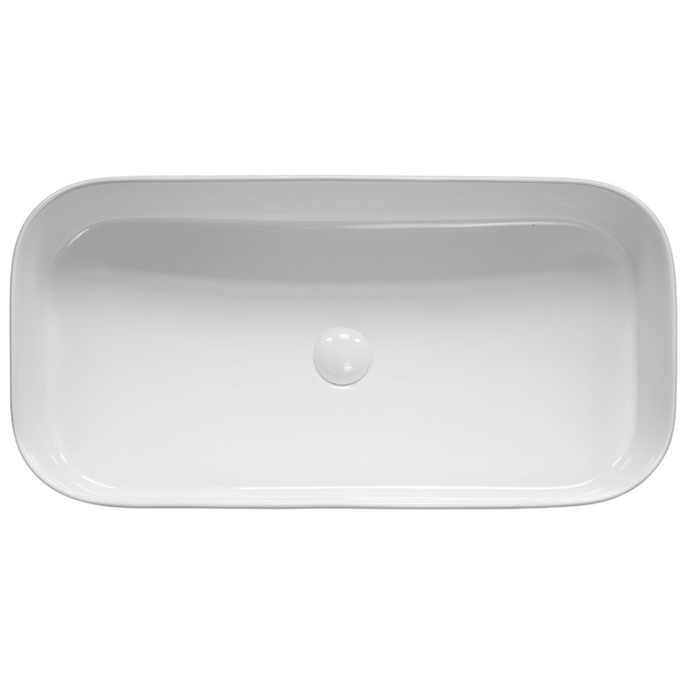 Lavoar pe blat alb lucios 75 cm, dreptunghiular, Fluminia Capri [2]