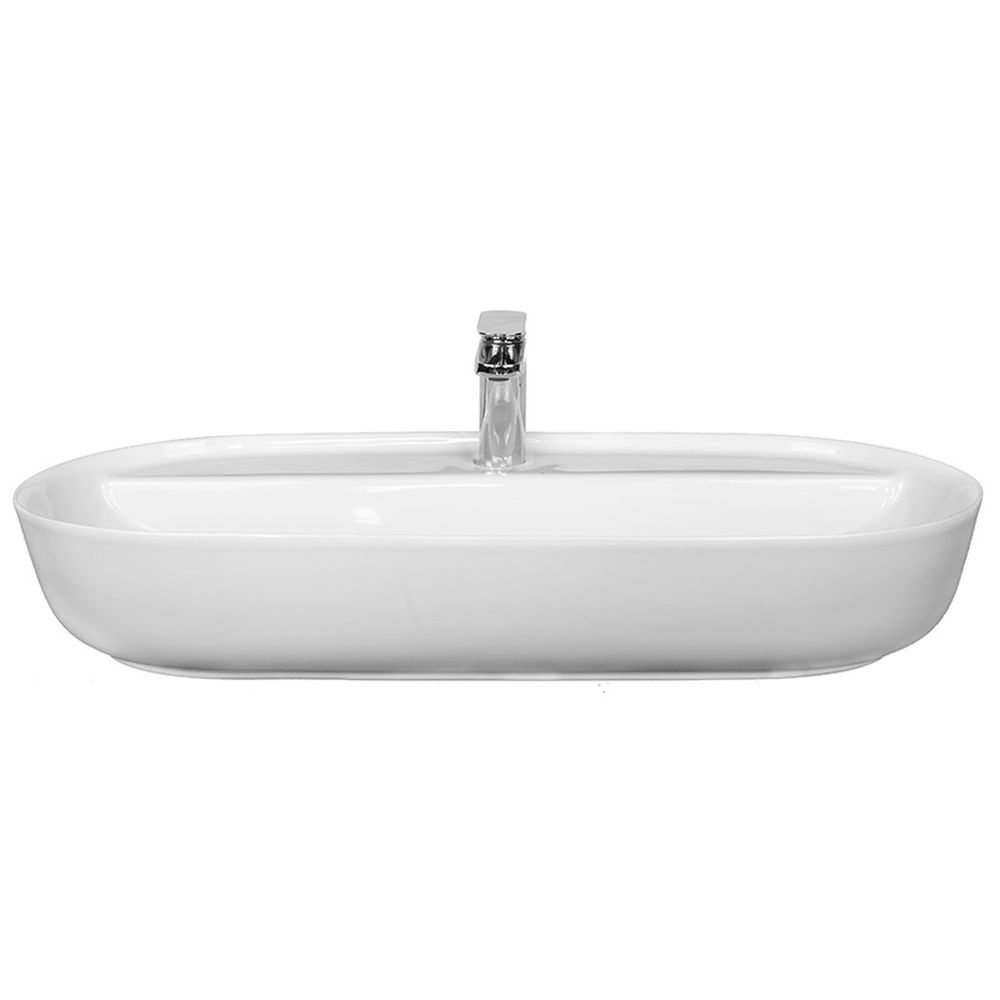 Lavoar pe blat alb lucios 80 cm, oval, Fluminia Cassandra [3]