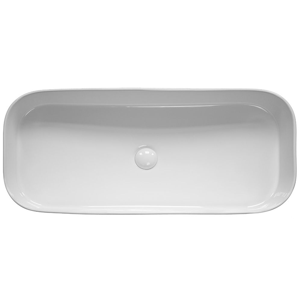 Lavoar pe blat alb lucios 85 cm, dreptunghiular, Fluminia Capri [2]