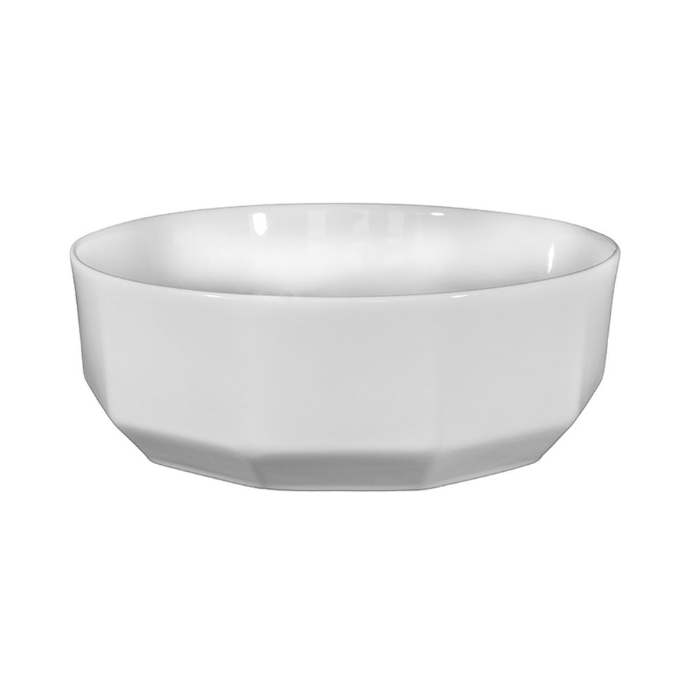 Lavoar pe blat alb lucios, rotund, 42 cm, Fluminia Cupido, cu baza poligonală [3]