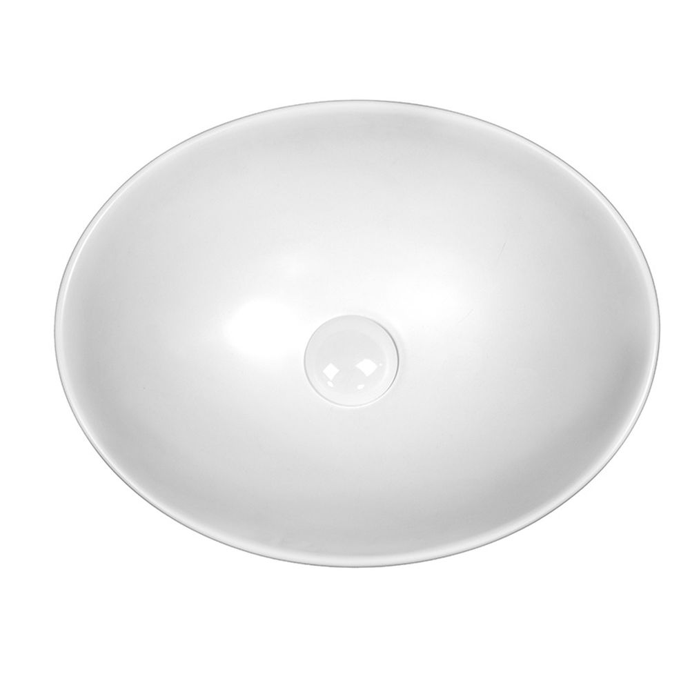 Lavoar pe blat alb mat, oval, 40 cm, Fluminia Rio [2]