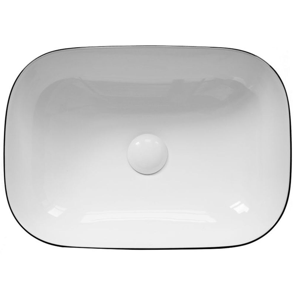 Lavoar pe blat alb/negru lucios 46 cm Fluminia Crius [3]