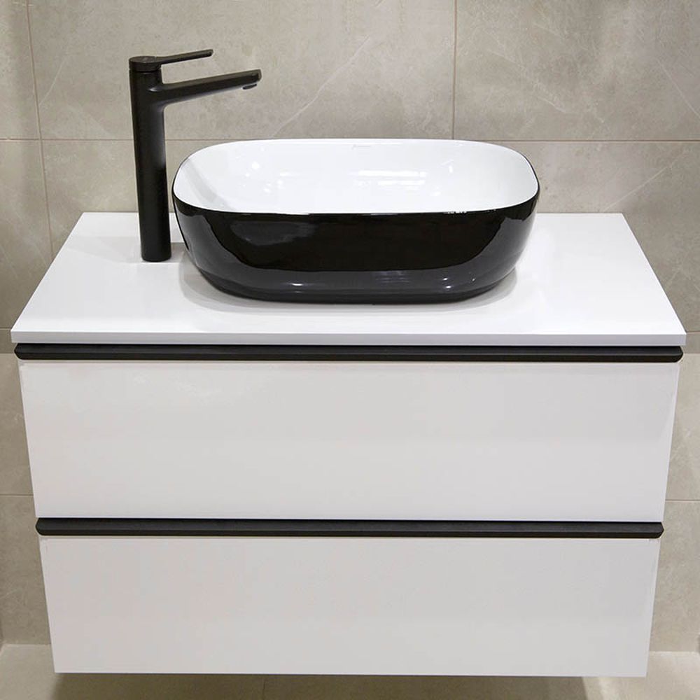 Lavoar pe blat alb/negru lucios 46 cm Fluminia Crius [6]