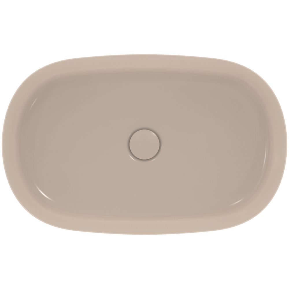 Lavoar pe blat bej lucios 60 cm, oval, fara preaplin, Ideal Standard Ipalyss [4]