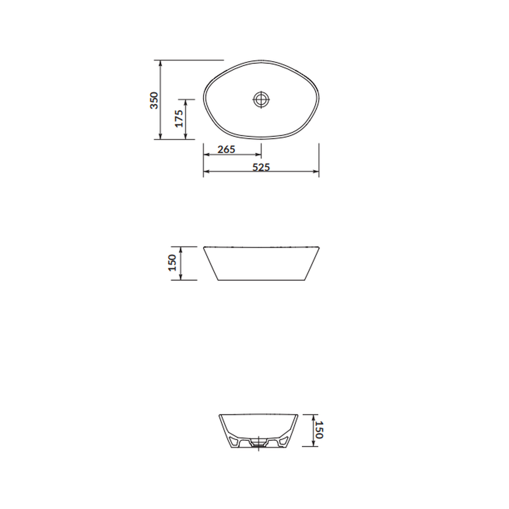 Lavoar pe blat alb 50 cm, oval, cu ventil ceramic inclus, Cersanit City [3]