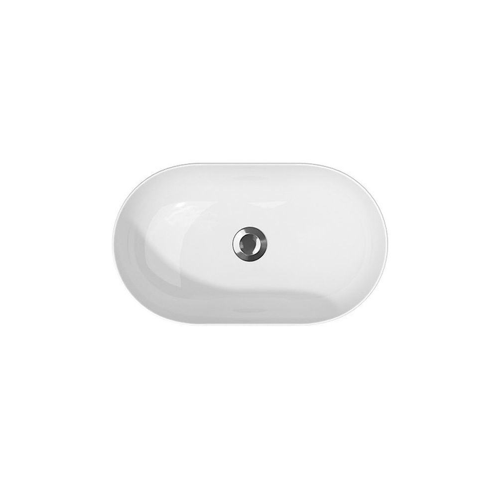Lavoar pe blat alb 60 cm, oval, Cersanit Inverto [2]