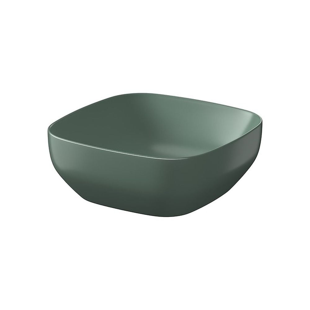 Lavoar pe blat verde mat 38 cm, patrat, Cersanit Larga