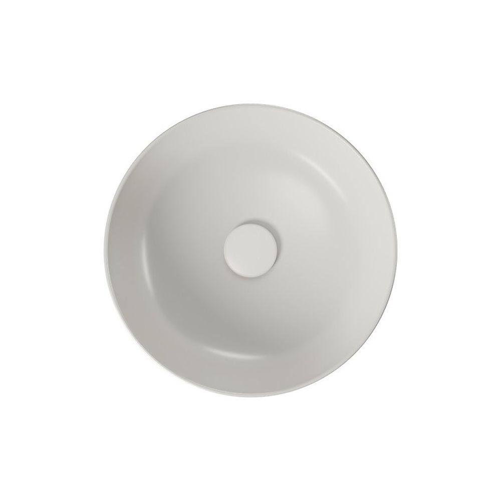 Lavoar pe blat gri deschis mat 40 cm, rotund, Cersanit Larga [2]