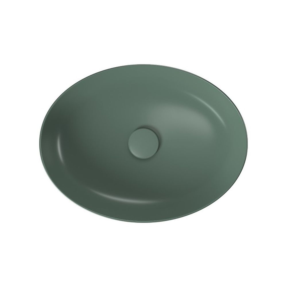 Lavoar pe blat verde mat 50 cm, oval, Cersanit Larga [2]
