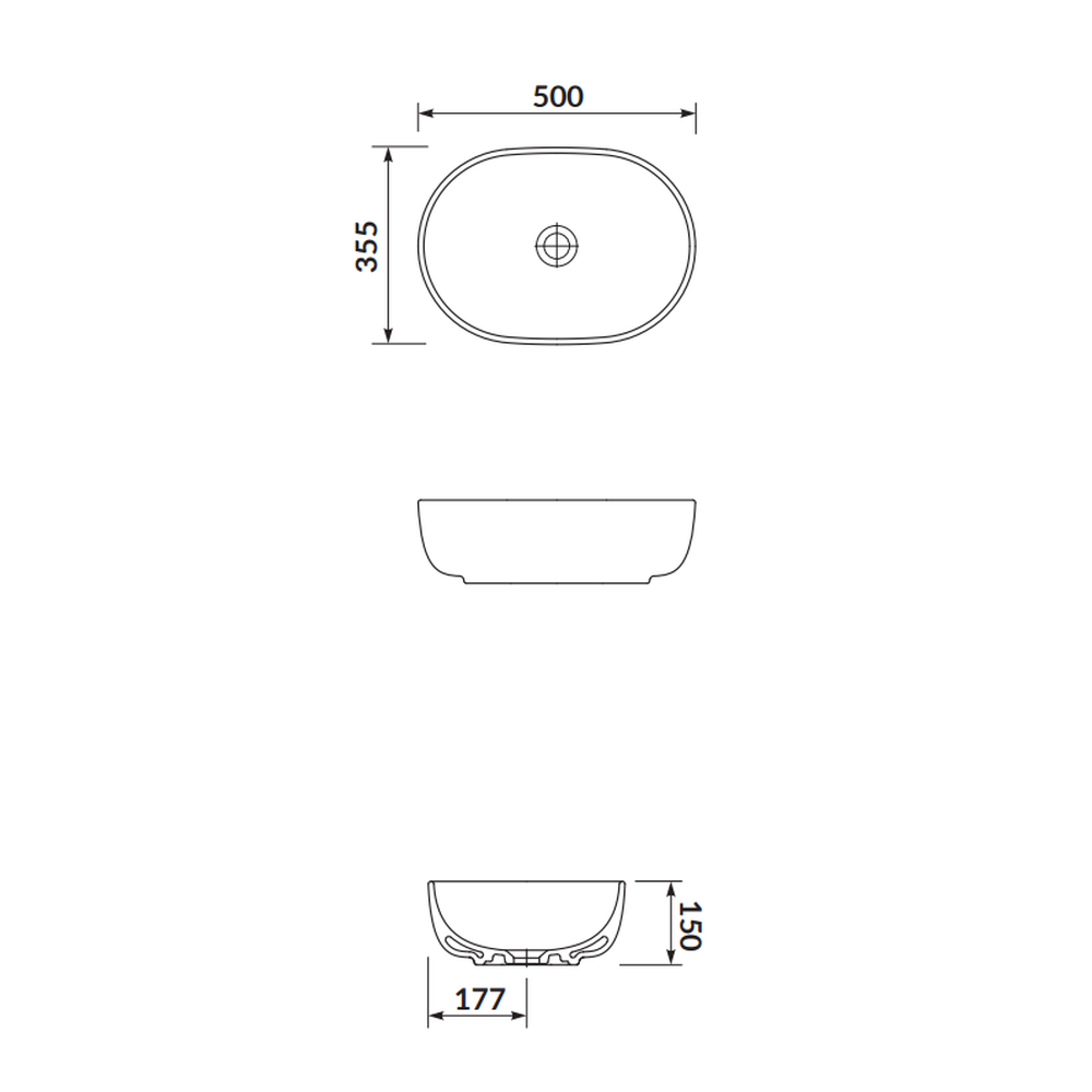 Lavoar pe blat alb lucios 50 cm, oval, Cersanit Moduo [3]
