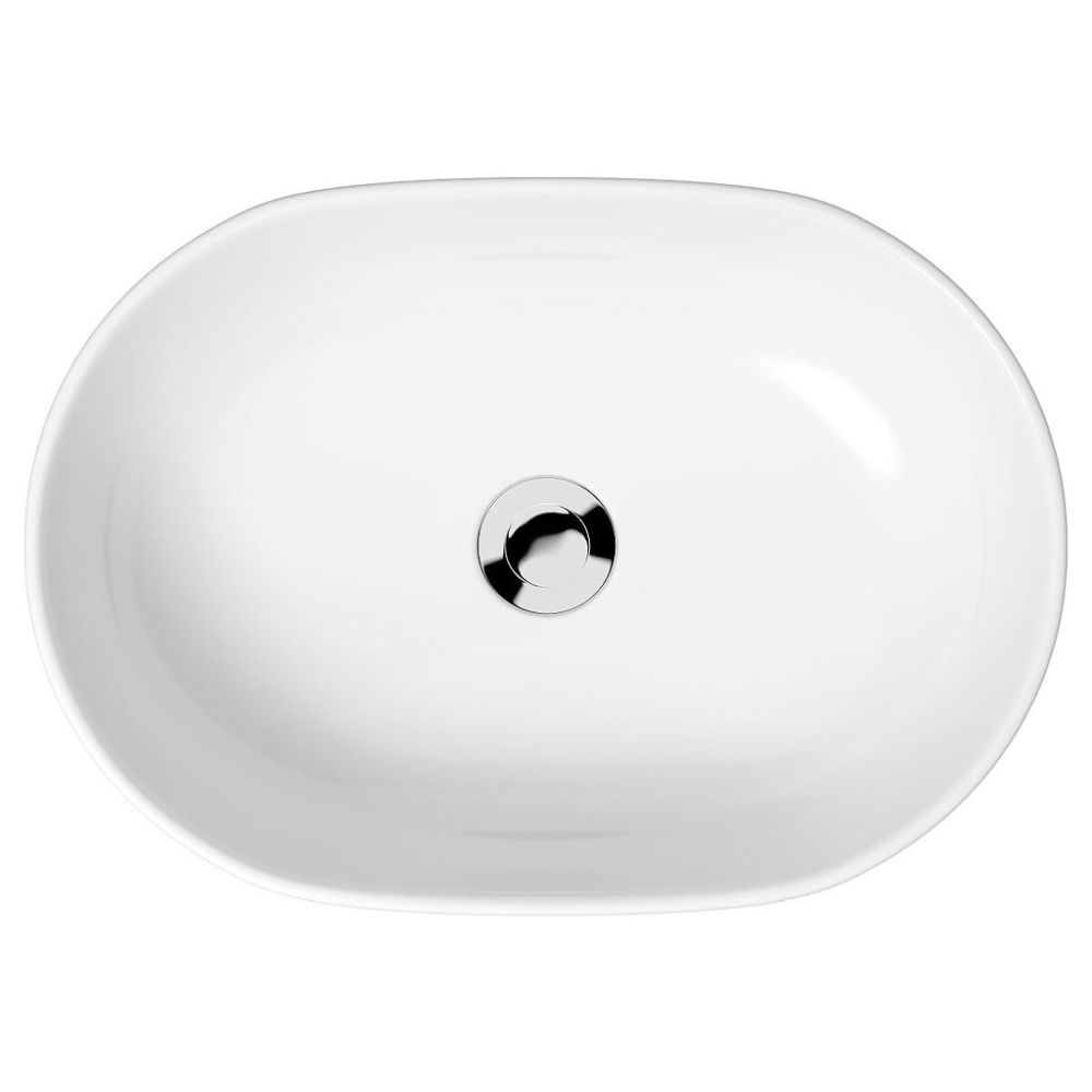 Lavoar pe blat alb lucios 50 cm, oval, Cersanit Moduo [2]