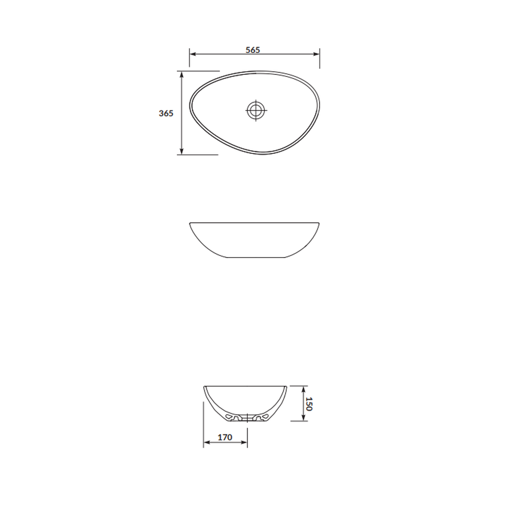 Lavoar pe blat alb lucios 55 cm, asimetric, Cersanit Moduo [3]