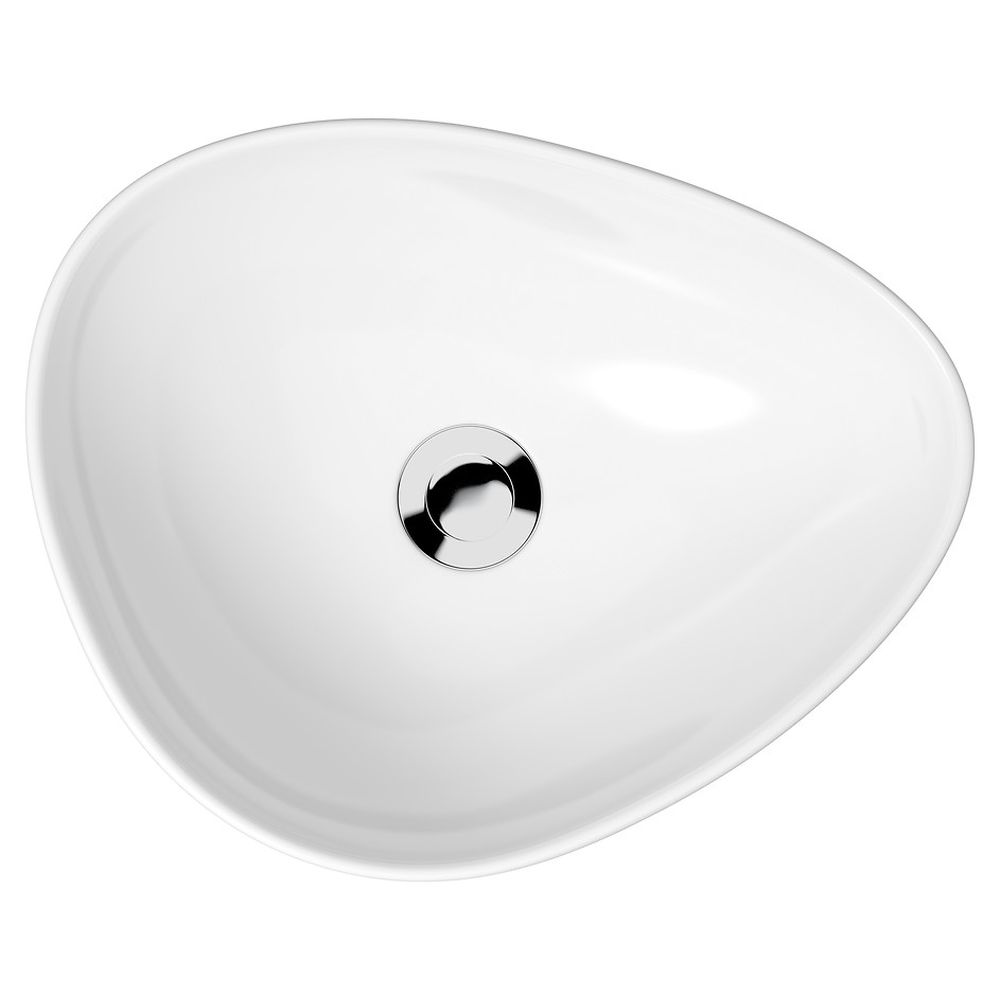 Lavoar pe blat alb lucios 45 cm, asimetric, Cersanit Moduo [2]