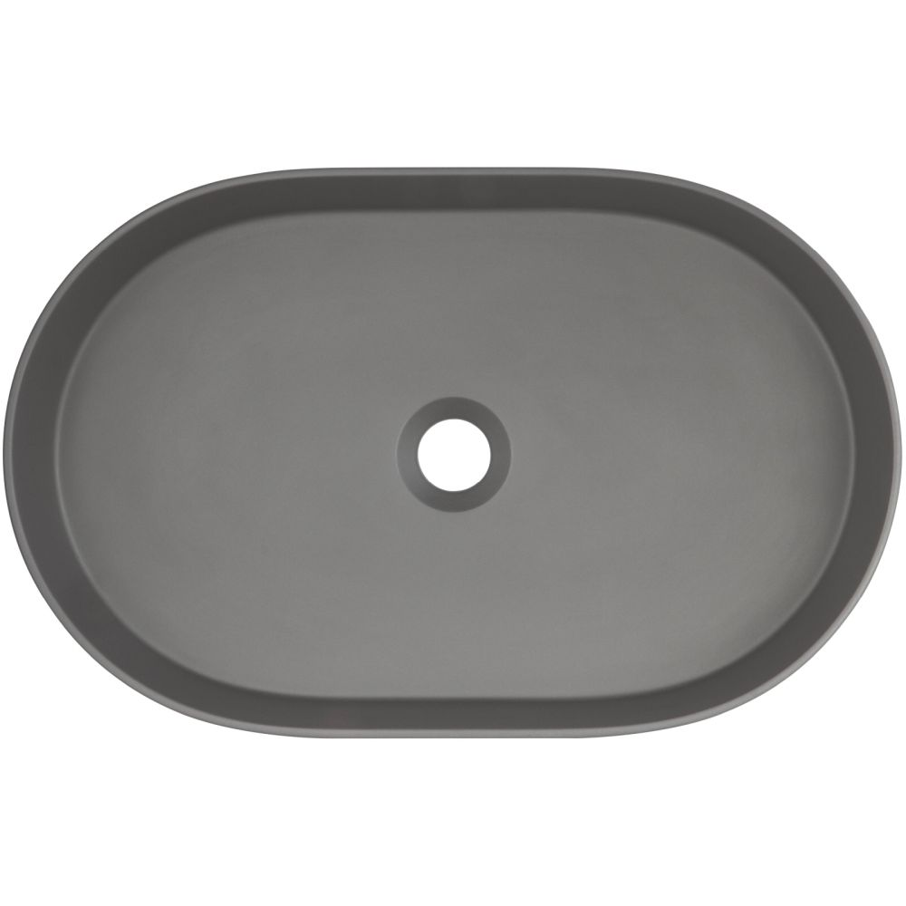 Lavoar pe blat compozit antracit Deante Silia, oval, 55 cm [2]