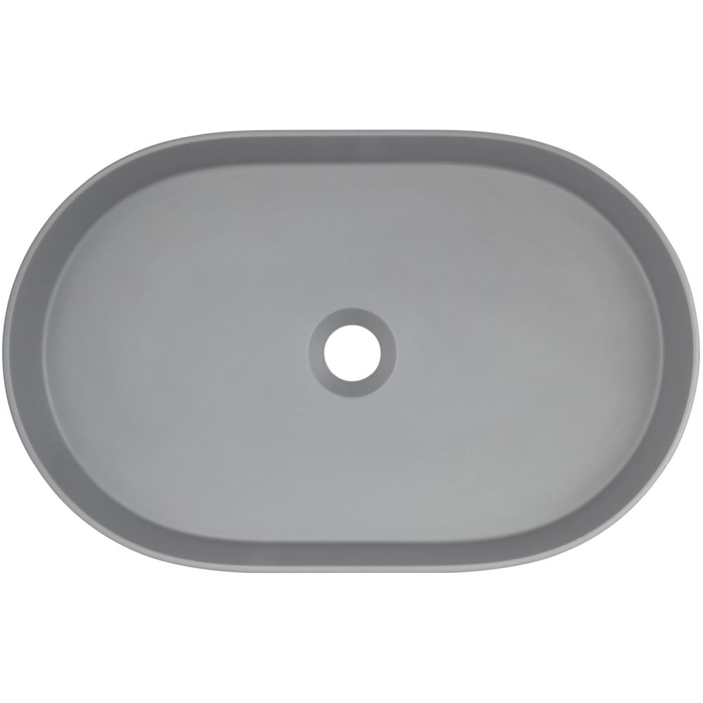 Lavoar pe blat compozit gri Deante Silia, oval, 55 cm [2]