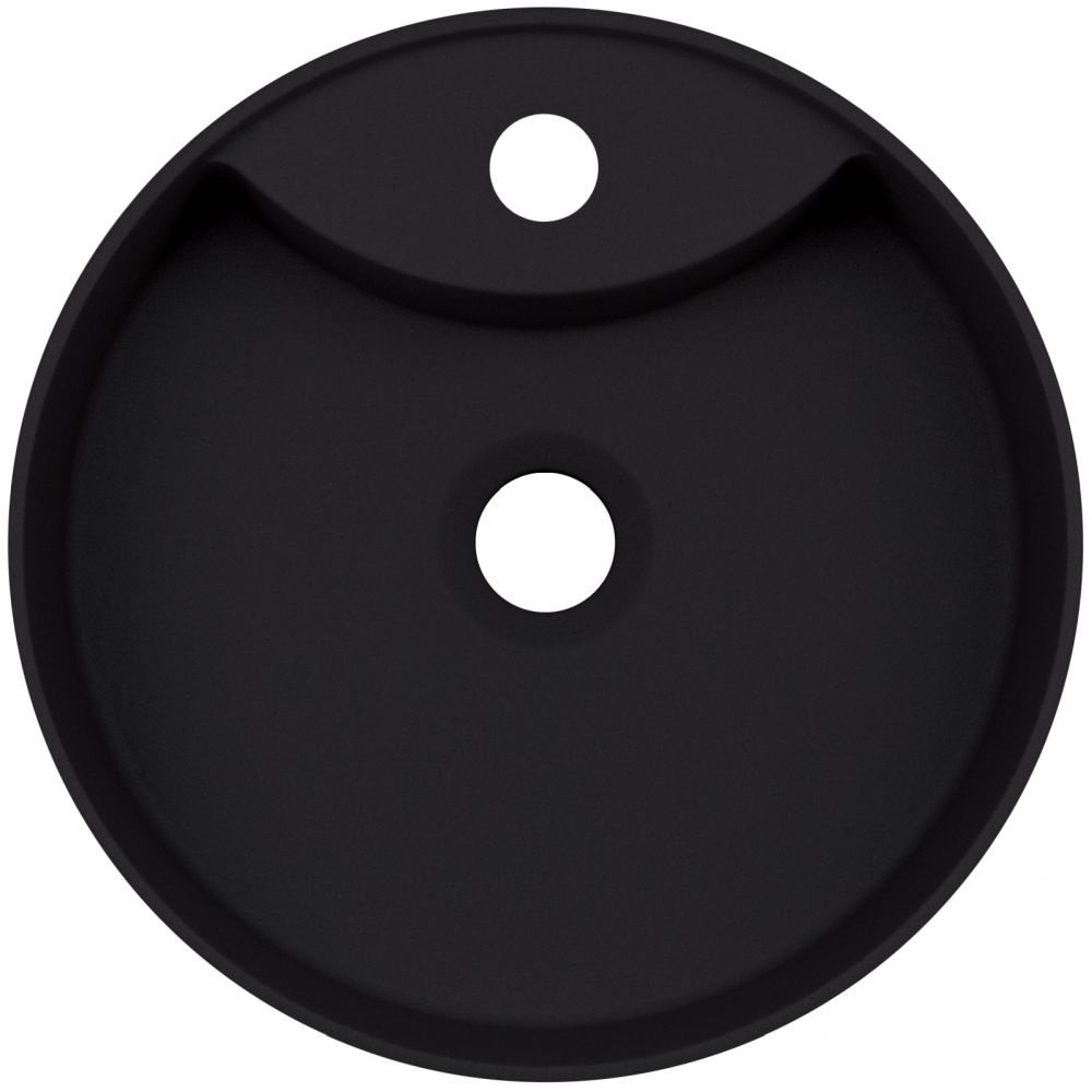 Lavoar pe blat compozit negru Deante Silia cu orificiu baterie, 36 cm [2]