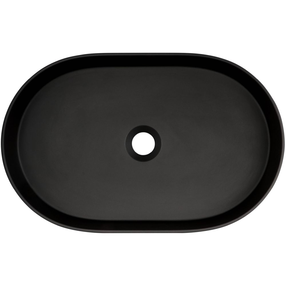Lavoar pe blat compozit negru Deante Silia, oval, 55 cm [2]