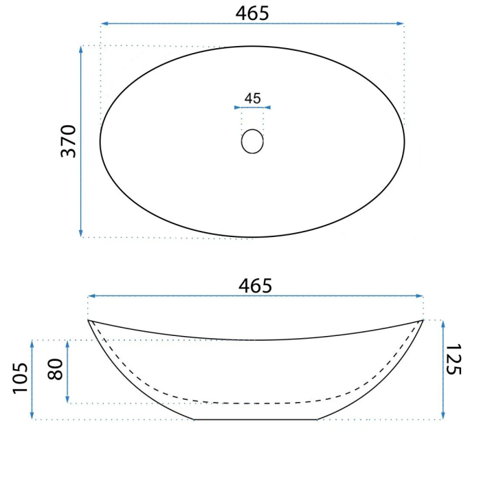 Lavoar cu montare pe blat, imitatie piatra, oval, Rea Leona [6]
