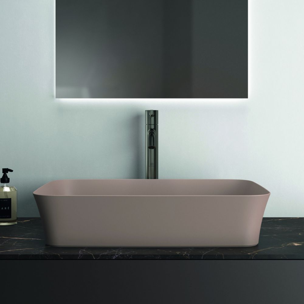 Lavoar pe blat maro lucios 55 cm, dreptunghiular, fara preaplin, Ideal Standard Ipalyss [5]