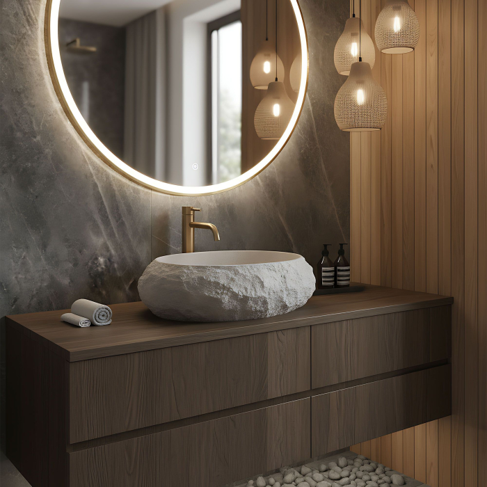 Lavoar pe blat, oval, imitatie piatra, Rea Mika [4]