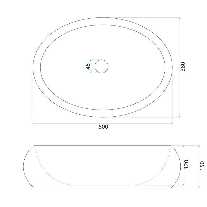 Lavoar pe blat, oval, imitatie piatra, Rea Mika [7]