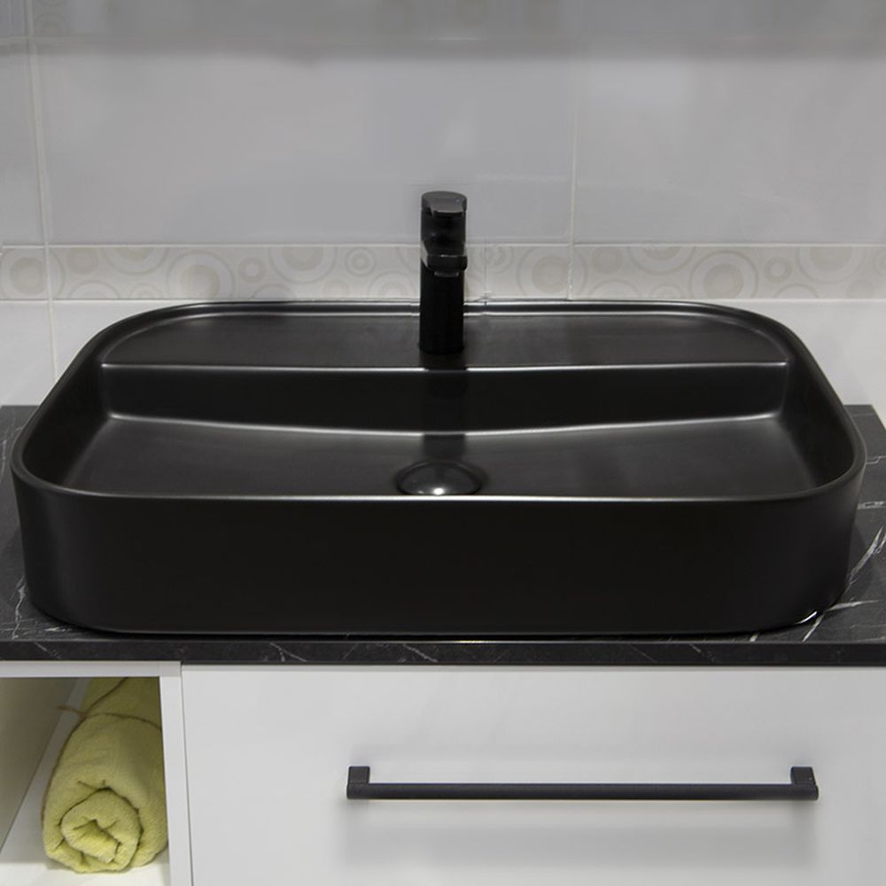 Lavoar pe blat negru, dreptunghiular, 65 cm, Fluminia Juno [4]