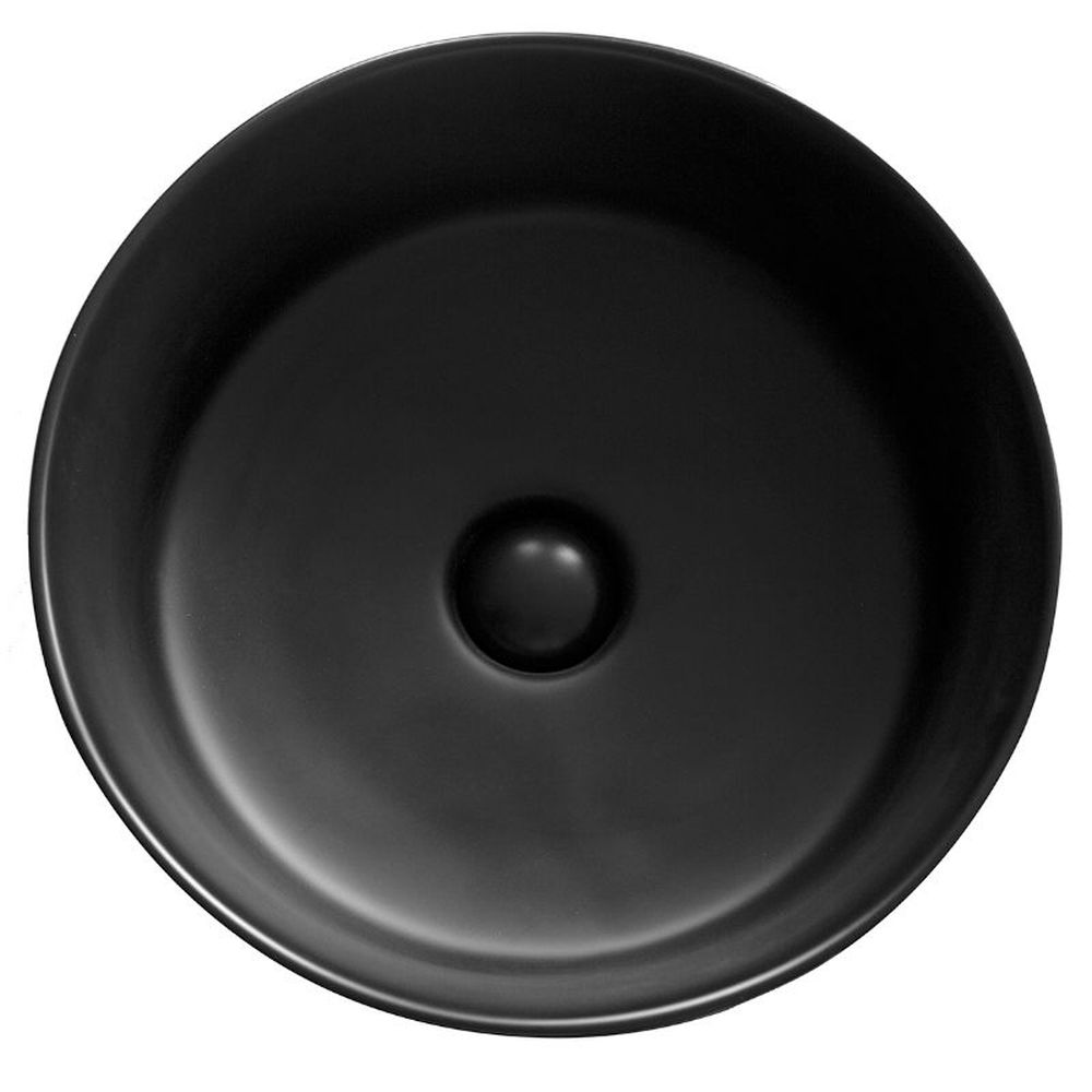 Lavoar pe blat negru mat 41 cm, rotund, ventil inclus, Fluminia My Black Circle [2]