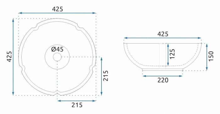 Lavoar pe blat cu design boem, rotund, Rea Asanti [5]