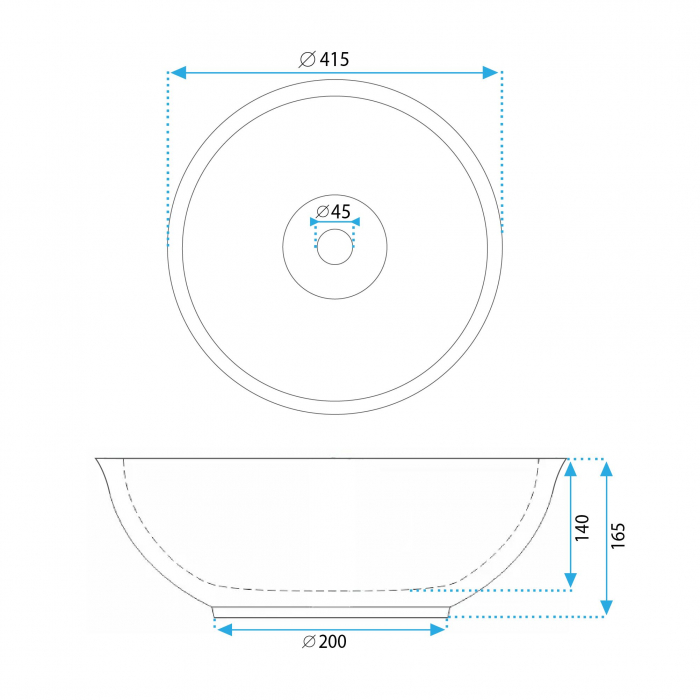 Lavoar pe blat cu model floral, rotund, Rea Bella [5]