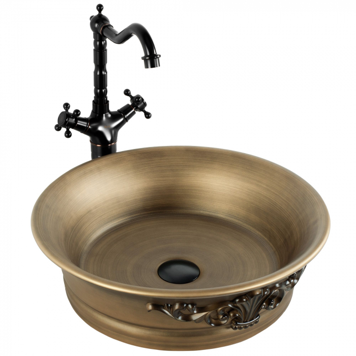 Lavoar pe blat cupru periat, rotund 43,5 cm, Rea Betty [5]