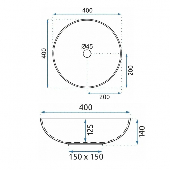 Lavoar pe blat cu design rotund cu model etnic alb-negru, Rea Etno [5]