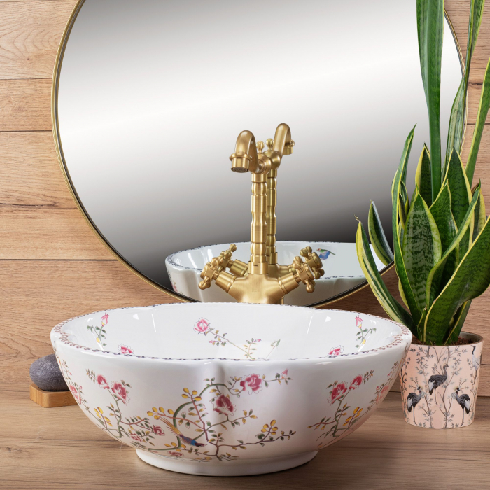 Lavoar pe blat cu un design floral, rotund, Rea Felicia [2]