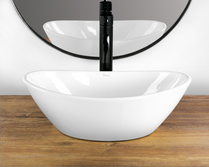 Lavoar pe blat alb lucios, oval 45 cm, Rea Kate [4]