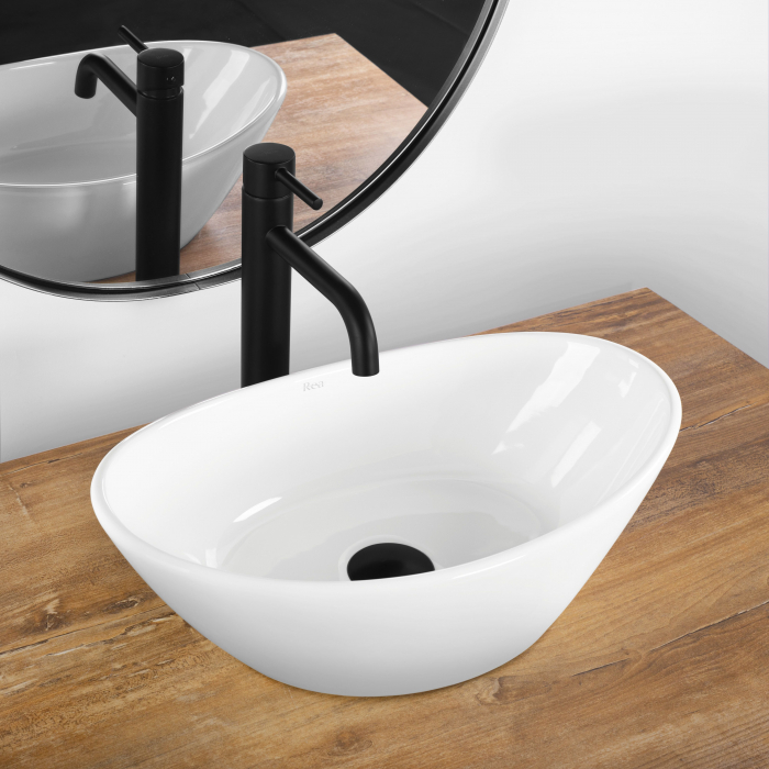 Lavoar pe blat alb lucios, oval 45 cm, Rea Kate [2]