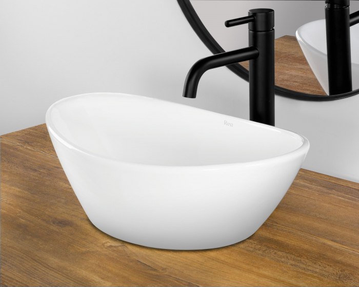 Lavoar pe blat alb lucios, oval 45 cm, Rea Kate [5]